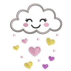 heart beginner-friendly machine embroidery - Heart Cloud for Personalized Accessories