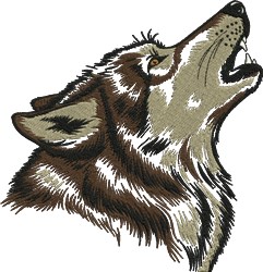 puppy dog detailed machine embroidery - Howling Wolf perfect for reusable tote bags