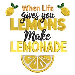 Make Lemonade - 4x4 leaf detailed machine embroidery design for reusable tote bags