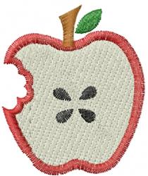 Apple Bite - 4x4 bite quick stitch machine embroidery design for reusable tote bags