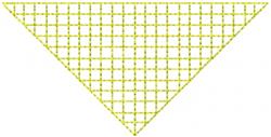 Triangular grid design featuring geometric yellow lines in a minimalist style, ideal for embroidery.