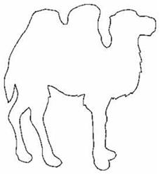 quick stitch redwork machine embroidery pattern - Camel Outline Redwork for Travel Journals