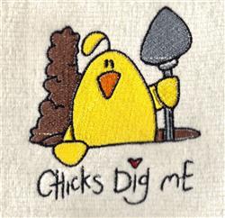 bird detailed machine embroidery - Chicks Dig Me perfect for decorative pillow covers