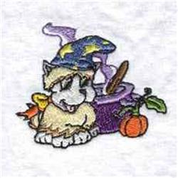 Dog Cauldron - 4x4 puppy dog detailed machine embroidery design for cute baby onesies