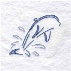 beginner-friendly splash machine embroidery pattern - Dolphin Splash for reusable tote bags
