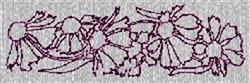 Helenium Floral - 4x4 leaf redwork machine embroidery design for kitchen tea towels
