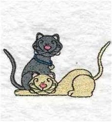 Kitty Cats - 4x4 kitten detailed machine embroidery design for cute baby onesies