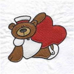 bear detailed machine embroidery - Nursing Bear perfect for decorative pillow covers