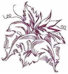 Redwork Leaves - 4x4 leaf redwork machine embroidery design perfect for Table Linens