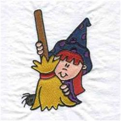Witch Peeker - 4x4 witch detailed machine embroidery design for Horse Blankets