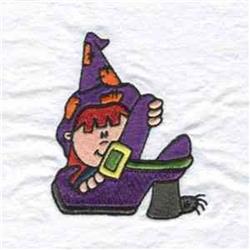 witch detailed machine digital embroidery - Witch Peeker perfect for Stable Decor
