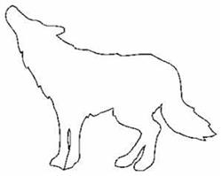 outline redwork machine embroidery - Wolf Outline perfect for patchwork quilt blocks