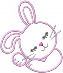 Bunny Applique Embroidery Design | EmbroideryDesigns.com