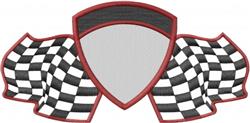 Checkered Flag - 6x10 flag detailed machine embroidery design for Racing Gear