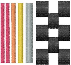 Checkered lines - 4x4 line quick stitch embroidery design for patchwork quilt blocks