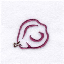Abstract leaf shape with a spiral design, featuring smooth lines and a vibrant purple gradient on a soft white background.
