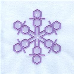 Applique snowflake in soft purple, featuring hexagonal shapes and a modern, geometric design for winter.
