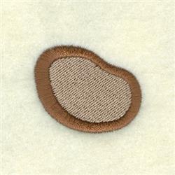 Minimalistic beige applique patch with a brown border and subtle texture, ideal for casual fabrics.
