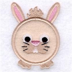 Cute bunny in light beige with pink ears and a round face, perfect for playful Easter crafts.