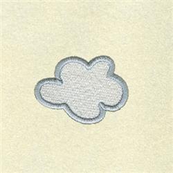Simple cloud shape with a light blue outline on a neutral background, minimalist design.