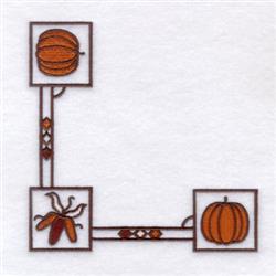 detailed pumpkin machine embroidery pattern - Corn Corner for kitchen tea towels