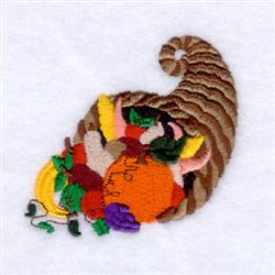 detailed autumn cornucopia machine embroidery pattern - Cornucopia for Table Decor