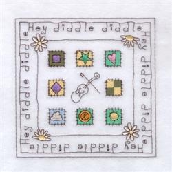 detailed square machine embroidery pattern - Diddle Square for patchwork quilt blocks