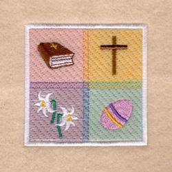 beginner-friendly easter cross machine embroidery pattern - Easter Square for Banners