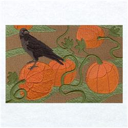 bird detailed machine embroidery - Fall Barn Panel 7 perfect for patchwork quilt blocks