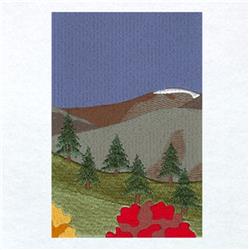 Fall Cabin Panel 2 - 5x7 tree detailed embroidery design for decorative pillow covers