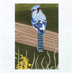 Fall Cabin Panel 8 - 5x7 bird detailed embroidery design for decorative pillow covers