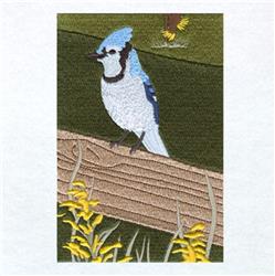 detailed autumn panel machine embroidery pattern - Fall Cabin Panel 9 for decorative pillow covers