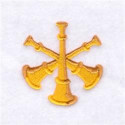 FD Three Bugles - 4x4 bugle beginner-friendly embroidery design for reusable tote bags