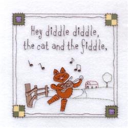 cat detailed machine digital embroidery - Fiddle Square perfect for reusable tote bags