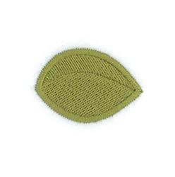 Simple green leaf shape with a textured surface and lighter outline, ideal for minimalist embroidery projects.