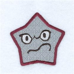 detailed star machine embroidery pattern - Grumpy Star perfect for cute baby onesies