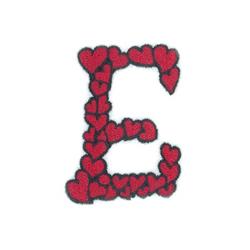 beginner-friendly valentine case machine embroidery pattern - Hearts Upper Case E for decorative pillow covers