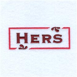 Hers - 5x7 her beginner-friendly machine embroidery design for decorative pillow covers