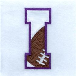 I Football Applique - 5x7 football applique embroidery design for decorative pillow covers