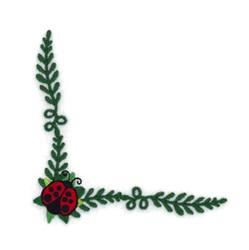 leaf beginner-friendly machine embroidery - Ladybug Leaf Corner for kitchen tea towels