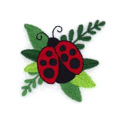 leaf beginner-friendly machine embroidery - Ladybug Leaf Small for cute baby onesies