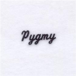 Modern cursive design 'Pygmy' in elegant black against a soft white background. Simple and minimalist style.