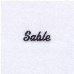 Elegant text 'Sable' in sleek black font on white background, showcasing clean lines in a minimalist style.
