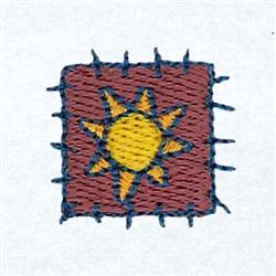 Sheep Sun Patch - 4x4 sunflower quick stitch embroidery design for kitchen tea towels