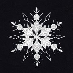Snowflake Whitework - 5x7 snowflake detailed embroidery design for decorative pillow covers