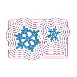 Simple light blue snowflakes outlined in white on a playful pink background, perfect for winter-themed projects.