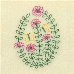 beginner-friendly spring butterfly machine embroidery pattern - Spring Garden Easter Egg for Altar Linens