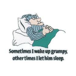 grumpy detailed machine embroidery - Wake Up Grumpy perfect for reusable tote bags