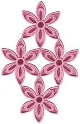 detailed flower FSL lace machine embroidery pattern - 4 Flowers for kitchen aprons
