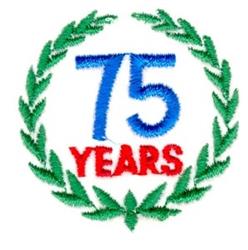 75 Year Anniversary - 4x4 leaf quick stitch machine embroidery design for Patches